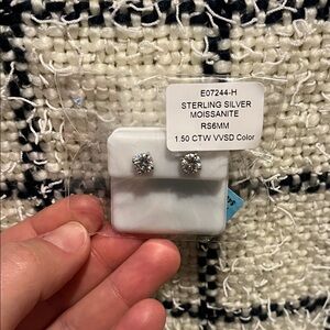 Sterling Silver Moissanite Stud Earrings